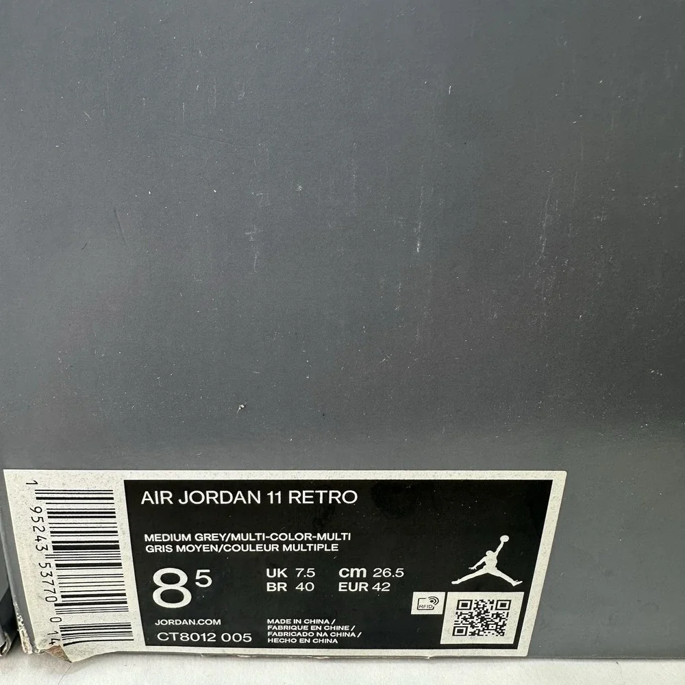 Air Jordan 11 Retro Cool Grey CT8012-005 Men's Size 8.5 Gray White 2021